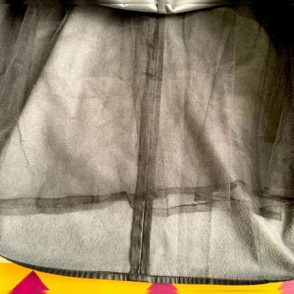 Leith Black Faux Vegan Leather Strapless Dress Size 4 - Picture 8 of 10